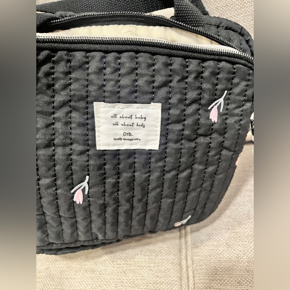 Quilted Black Diaper Bag